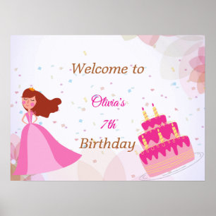Elegante Disney-prinses verjaardags welkomstbord Poster