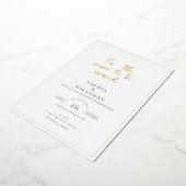 Elegante "Dit is het Seizoen" Vakantie bruiloft Folie Uitnodiging (Gedraaid)