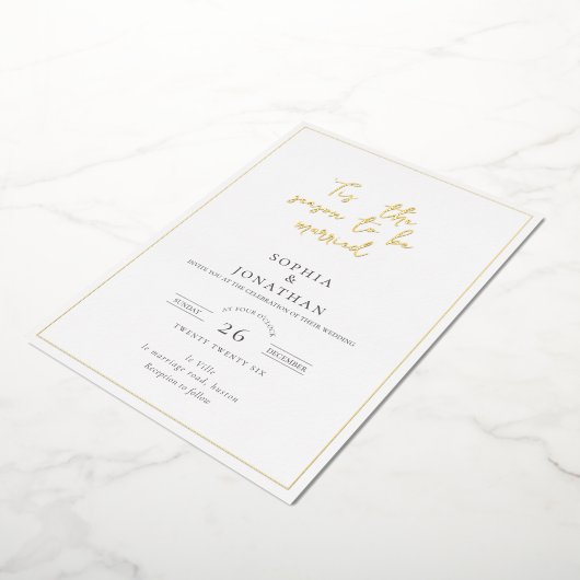 Elegante "Dit is het Seizoen" Vakantie bruiloft Folie Uitnodiging (Gedraaid)