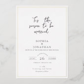 Elegante "Dit is het Seizoen" Vakantie bruiloft Folie Uitnodiging (Voorkant)