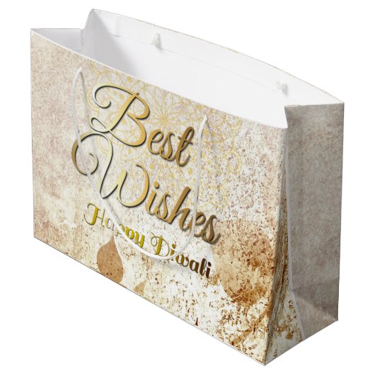 Elegante Diwali Gift Bag Groot Cadeauzakje (Achterkant Gekanteld)