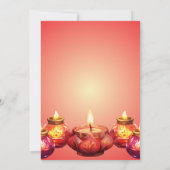 Elegante Diya Diwali Uitnodiging voor viering (Achterkant)
