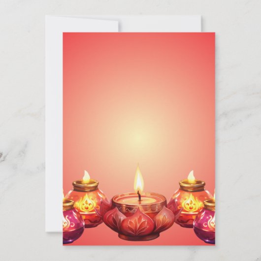 Elegante Diya Diwali Uitnodiging voor viering (Achterkant)