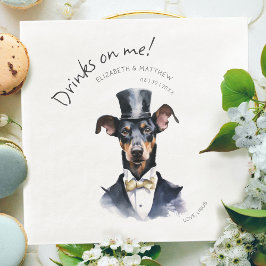 Elegante Dobermann Ober Waterverf Aanpasbaar Servet