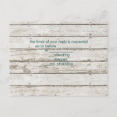 Elegante dock houten schelpen strand bruiloft RSVP Uitnodiging Briefkaart (Achterkant)