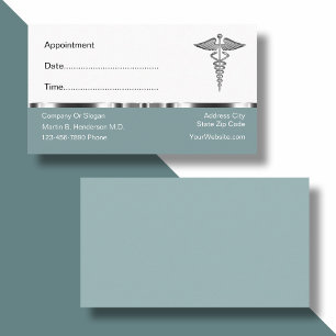 Elegante doktersafspraak Caduceus visitekaartjes Afsprakenkaartje