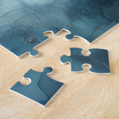 Elegante dolfijnen met gouden bloemengolven legpuzzel (Zijkant)