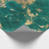 Elegante Donker Blauwgroen Groen Goud Marmeren Ker Cadeaupapier (Hoek)