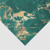 Elegante Donker Blauwgroen Groen Goud Marmeren Ker Tissuepapier (Detail)