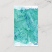 Elegante donker Blauwgroen Waterverf Visitekaartje (Achterkant)
