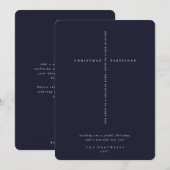 Elegante donker marine schrift kruis feestdagenkaart (Voorkant / Achterkant)