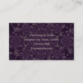 Elegante Donker Paarse Tan Antiek Waterverf Visitekaartje (Achterkant)