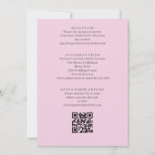 Elegante Donker Roze Trouw Franse Frame Hart Kaart (Achterkant)