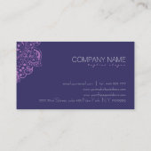 Elegante donkerblauwe achtergrond Paarse  kant Visitekaartje (Achterkant)
