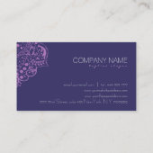 Elegante donkerblauwe achtergrond Paarse kant Visitekaartje (Achterkant)