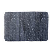 Elegante donkerblauwe besneeuwde kerst badmat (Voorkant)