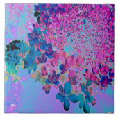 Elegante donkerblauwe en magenta Limelight Hortens Tegeltje (Voorkant)