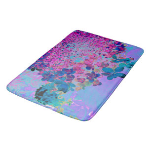 Elegante donkerblauwe en magenta Limelight Hydrang Badmat