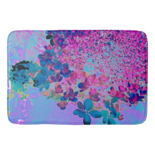 Elegante donkerblauwe en magenta Limelight Hydrang Badmat