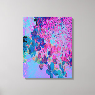 Elegante donkerblauwe en magenta Limelight Hydrang Canvas Afdruk