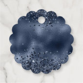 Elegante donkerblauwe glitter en Folie bruiloft Bedankjes Labels (Achterkant)