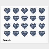 Elegante donkerblauwe glitter & Folie bruiloft Bed Hart Sticker (Vel)