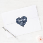 Elegante donkerblauwe glitter & Folie bruiloft Bed Hart Sticker (Envelop)