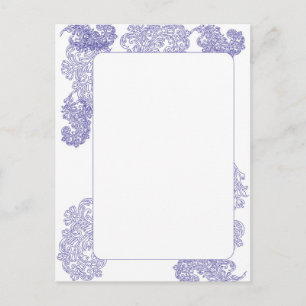 elegante donkerblauwe grens sjabloon briefkaart