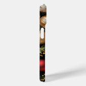 Elegante donkerblauwe kerstmonogram Case-Mate iP iPhone Case (Achterkant / Rechts)