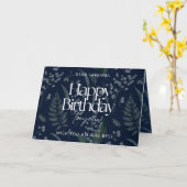 Elegante donkerblauwe lelie van de Valley Birthday Kaart (Gele Bloem)