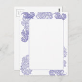 Elegante donkerblauwe rand sjabloon briefkaart (Voorkant / Achterkant)