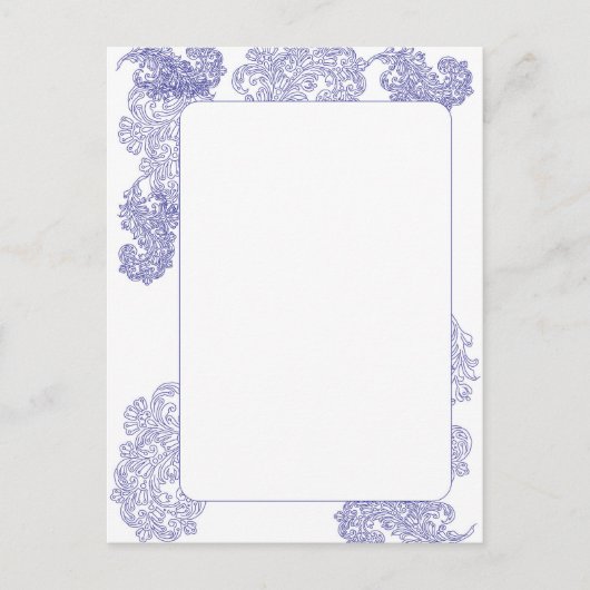 Elegante donkerblauwe rand sjabloon briefkaart (Voorkant)