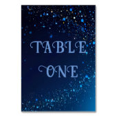 Elegante donkerblauwe sprankelende bruiloft kaart (Voorkant)