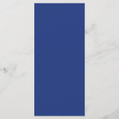 Elegante donkerblauwe trouwmenu menu (Achterkant)