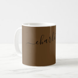 Elegante donkerbruine kleur moderne naam gepersona koffiemok