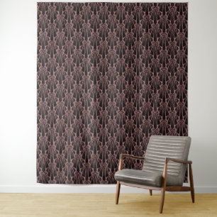 Elegante donkere art deco abstracte geometrische e wandkleed