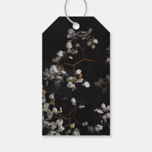 Elegante donkere bloem cadeaulabel (Voorkant)