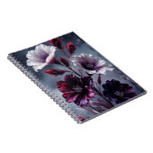 Elegante donkere bloem notebook notitieboek (Rechterzijde)