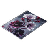 Elegante donkere bloem notebook notitieboek (Linkerzijde)
