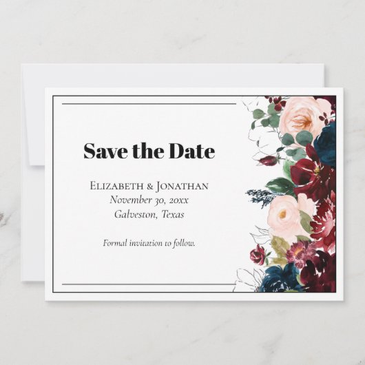 Elegante donkere bloemen (Voorkant)