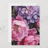 Elegante Donkere Bloemen Kaart Douche 70ste Verjaa (Achterkant)