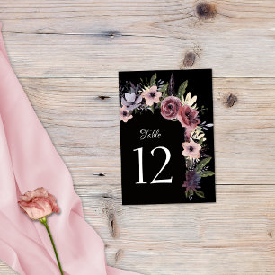 Elegante donkere bloemencascade zwart bordeauxrood kaart