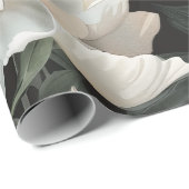 Elegante donkere bloemenpioen Waterverf wit Cadeaupapier (Rol Hoek)