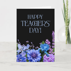 Elegante donkere bloemense Teachers Day kaart