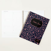 Elegante donkere bloemige gepersonaliseerde weekpl planner (Display)