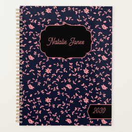 Elegante donkere bloemige gepersonaliseerde weekpl planner