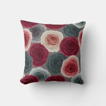Elegante donkere bloemrozenpatroon worp kussen