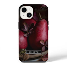 Elegante donkere botanische peren iPhone hoes