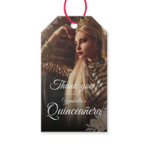 Elegante donkere foto Quinceañera cadeautag