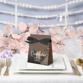 Elegante donkere foto Quinceañera favorieten doos Bedankdoosjes